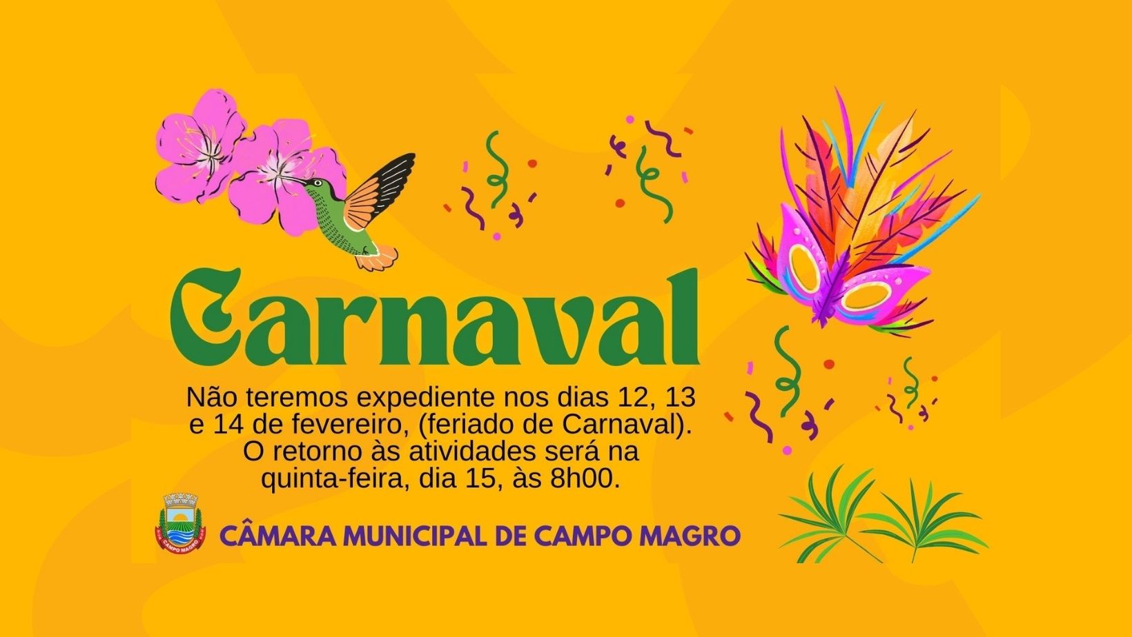 Feriado de carnaval 2024.