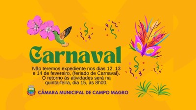 Feriado de carnaval 2024.
