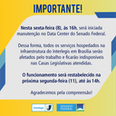 Aviso de indisponibilidade do Site.