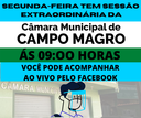 Segunda - feira tem Sessão Extraordinária da Câmara Municipal de Campo Magro 